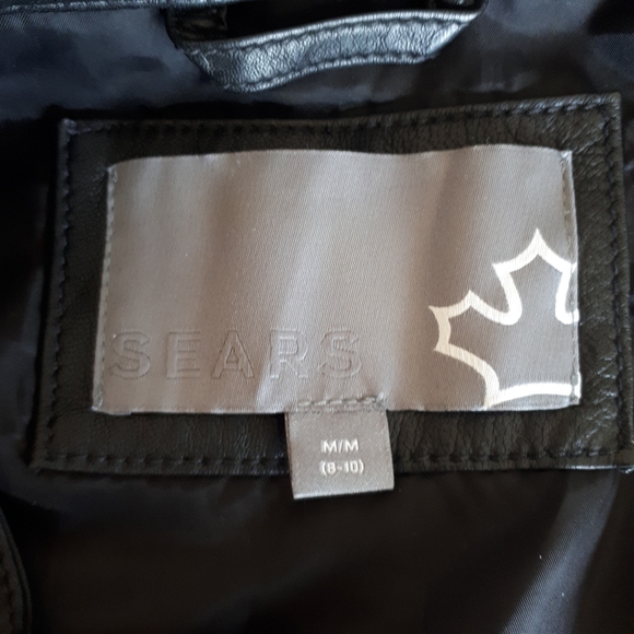 Women's Black Leather Jacket from Sears, Size Medium (8-10) - Picture 8 of 8